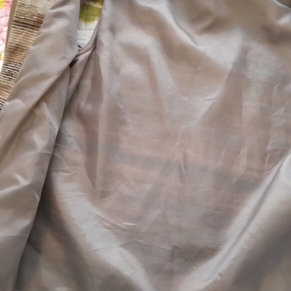 Allison Daley | Vintage  Brown Tan Textured Front Zip Vest | Size 10 - Picture 5 of 6